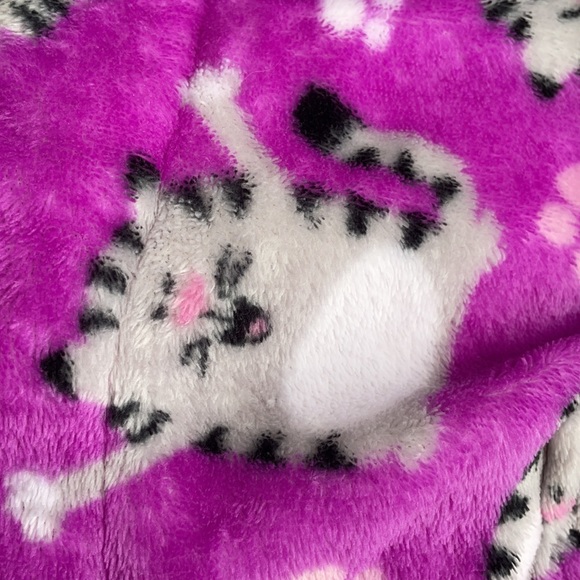 [ Girls Super Soft Purple Cat Belted Bathrobe] 4/5 - Picture 6 of 7